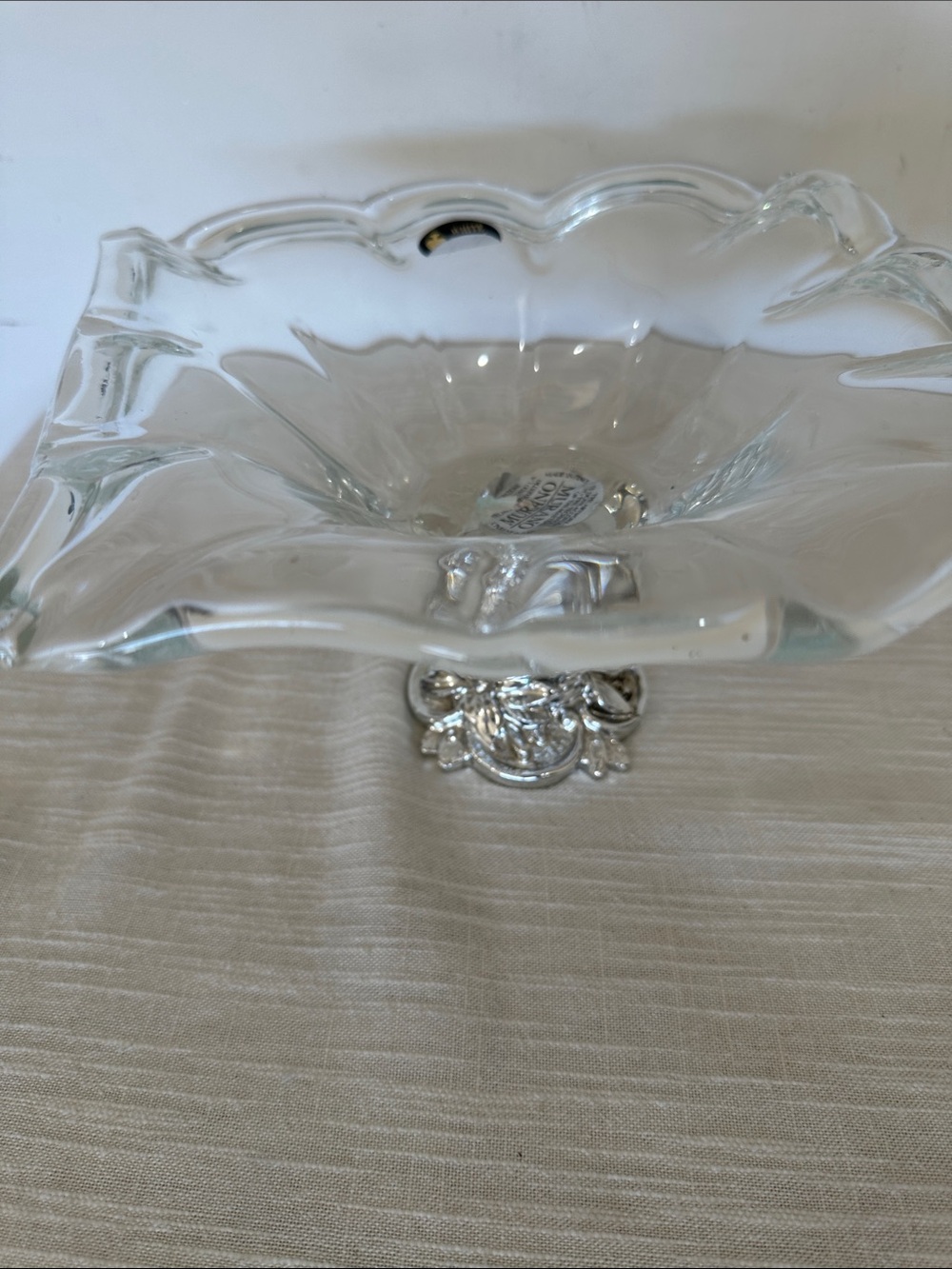 🥕 Murano White Crystal Dish
